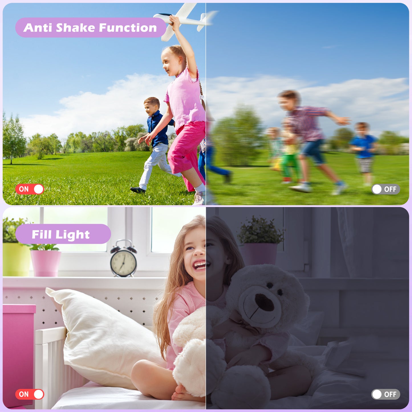 Lookfly Digital Camera,FHD 1080P Point and Shoot Kids Camera,Camera for Photography with 32GB Card ,18X Zoom Anti Shake,48MP,Compact Small Digital Camera for Boys Girls Kids,Purple