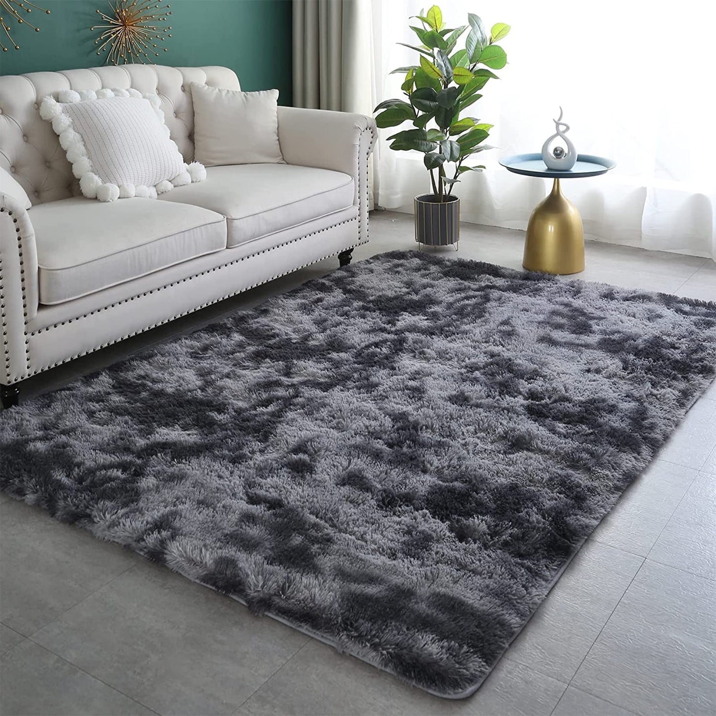 Cozydesg Soft Fluffy Modern Camel Area Rug, 8ft x 10ft,Camel