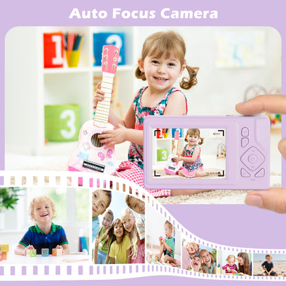 Lookfly Digital Camera,FHD 1080P Point and Shoot Kids Camera，Camera for Photography with 32GB Card ,18X Zoom Anti Shake,48MP,Compact Small Digital Camera for Boys Girls Kids,Purple