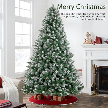 7.5ft Prelit Christmas Pine Tree, 8 Modes LED Lights, Artificial Spruce Xmas Tree with Large Storage Bag