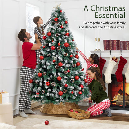 7.5ft Prelit Christmas Pine Tree, 8 Modes LED Lights, Artificial Spruce Xmas Tree with Large Storage Bag